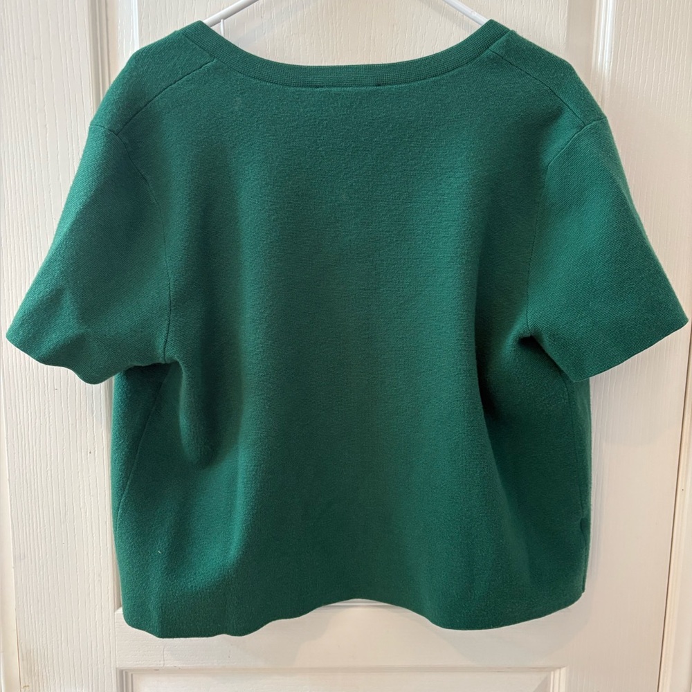Ann Taylor Forest Green Button-Down Shirt - Picture 3 of 4